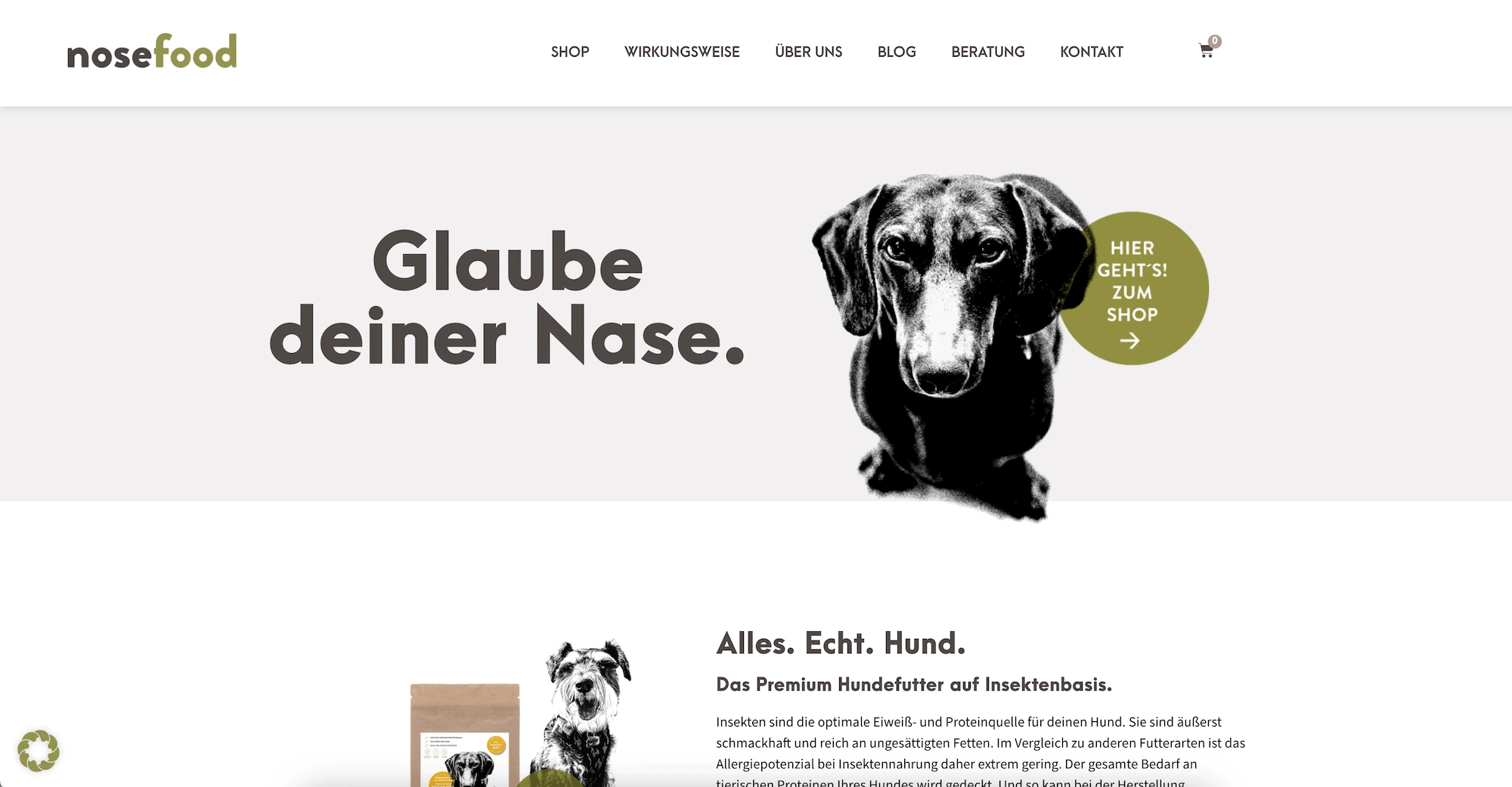 Shop und Markenauftritt von Nosefood mit WooCommerce