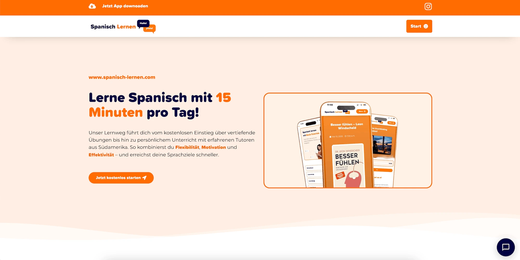 Spanisch-Lernplattform mit persönlicher Lernhilfe